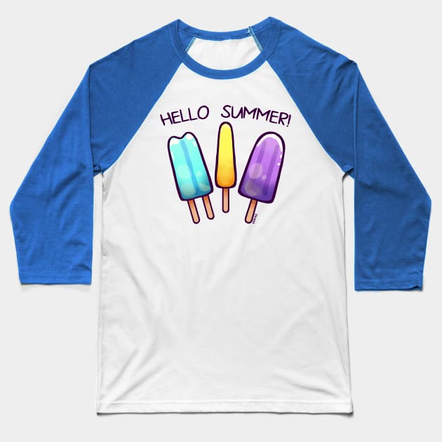 Summer Popsicles (Cool Version) Baseball T-Shirt by Jan Grackle